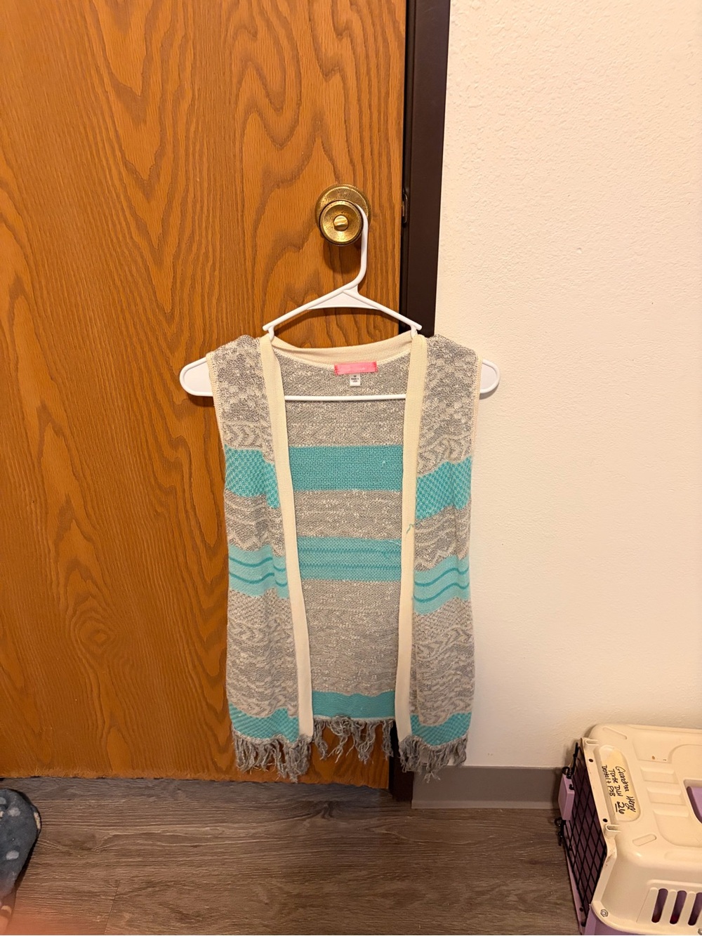 Tan & Teal Cardigan Size Medium